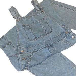 Asos Denim Light Wash Cargo Pocket Overalls Size 30 Waist